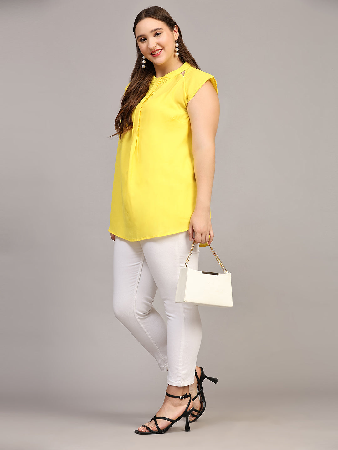 Sunshine Yellow Solid Cut Out Top