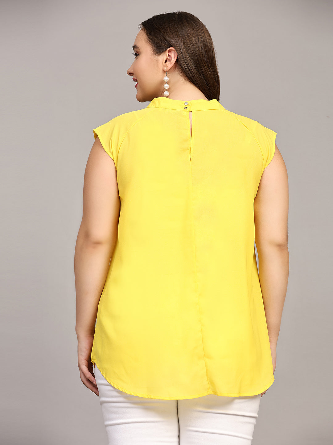 Sunshine Yellow Solid Cut Out Top