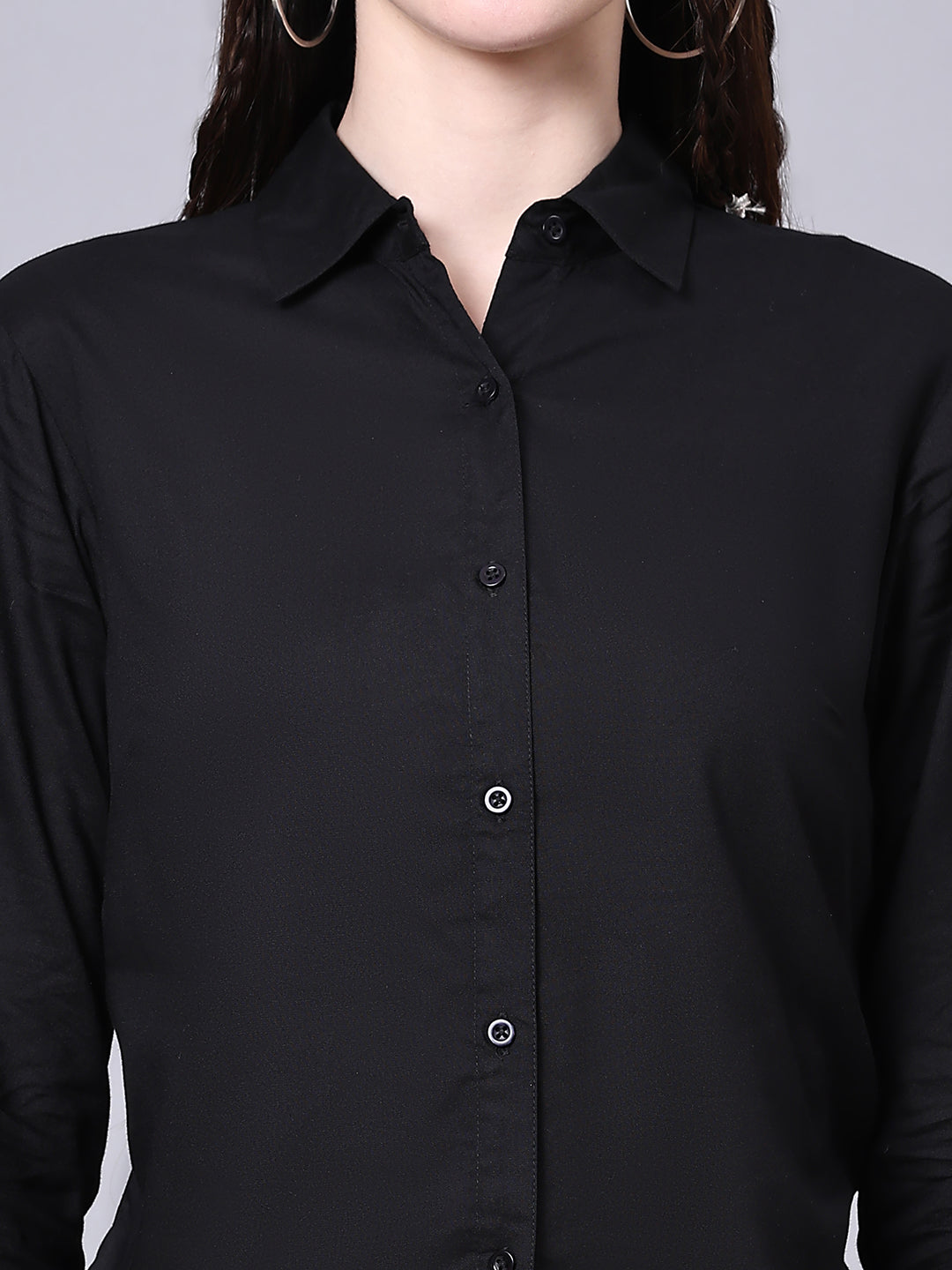 Black Tailored Fit Formal Solid Shirt