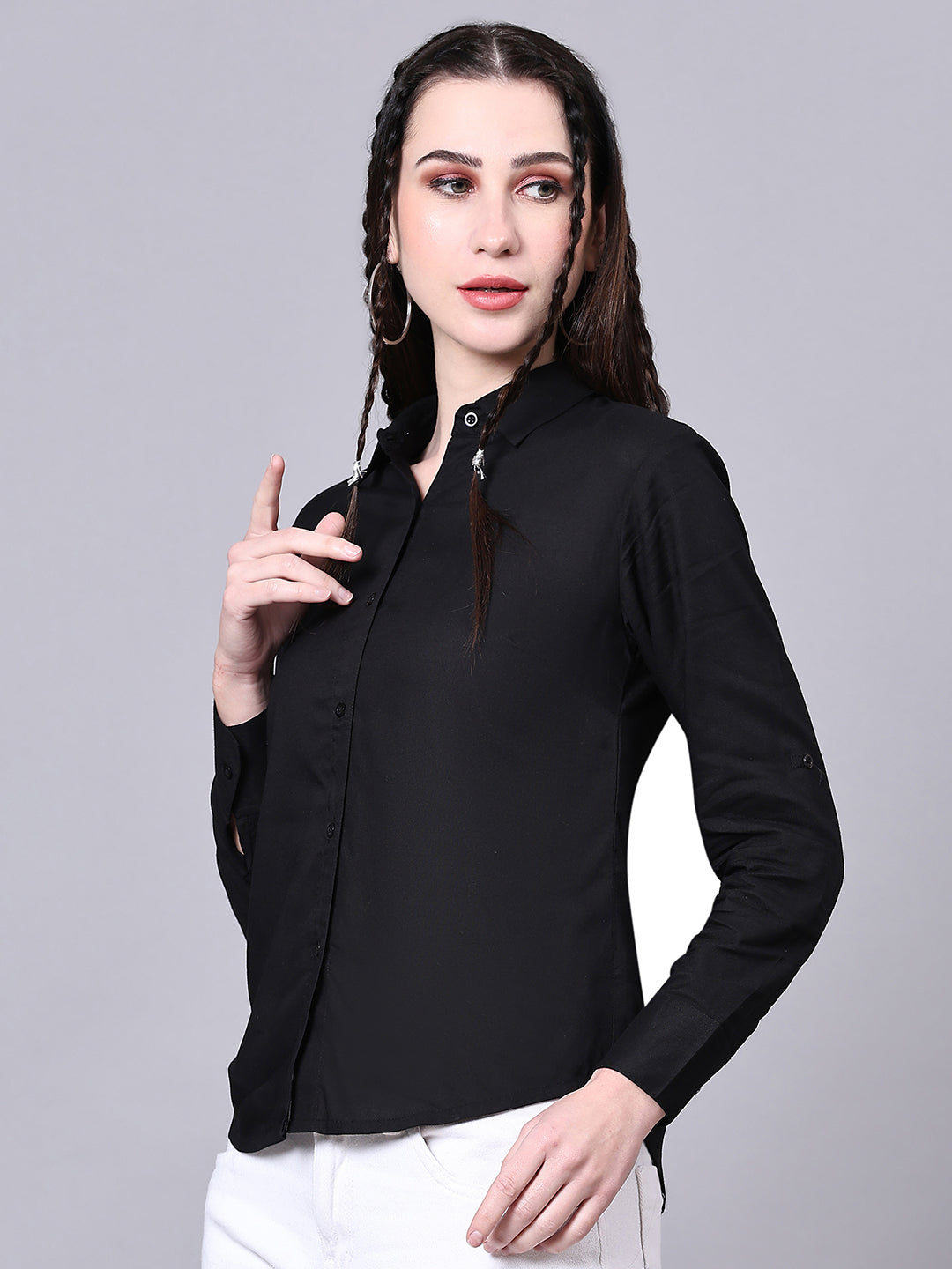 Black Tailored Fit Formal Solid Shirt