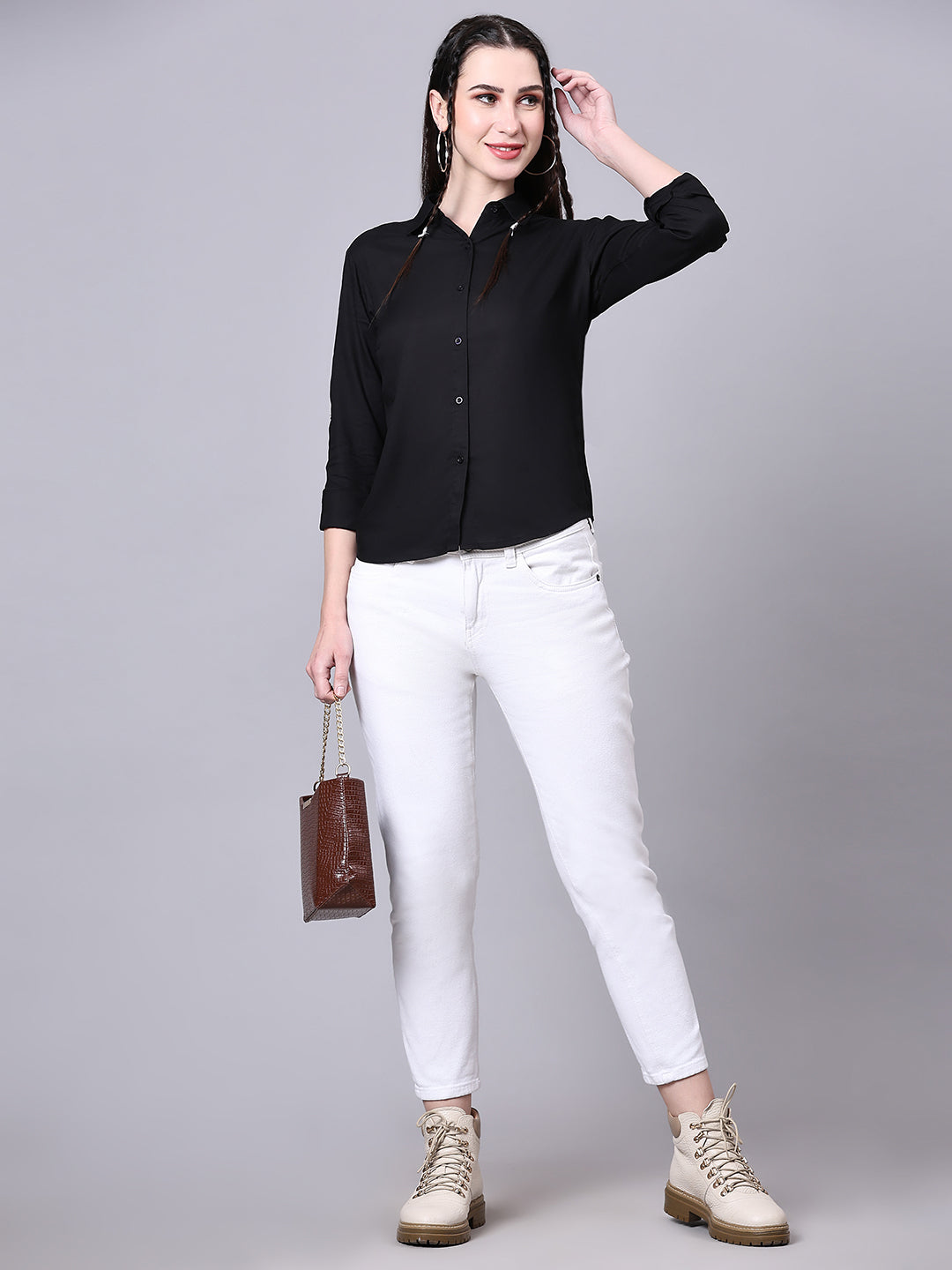 Black Tailored Fit Formal Solid Shirt