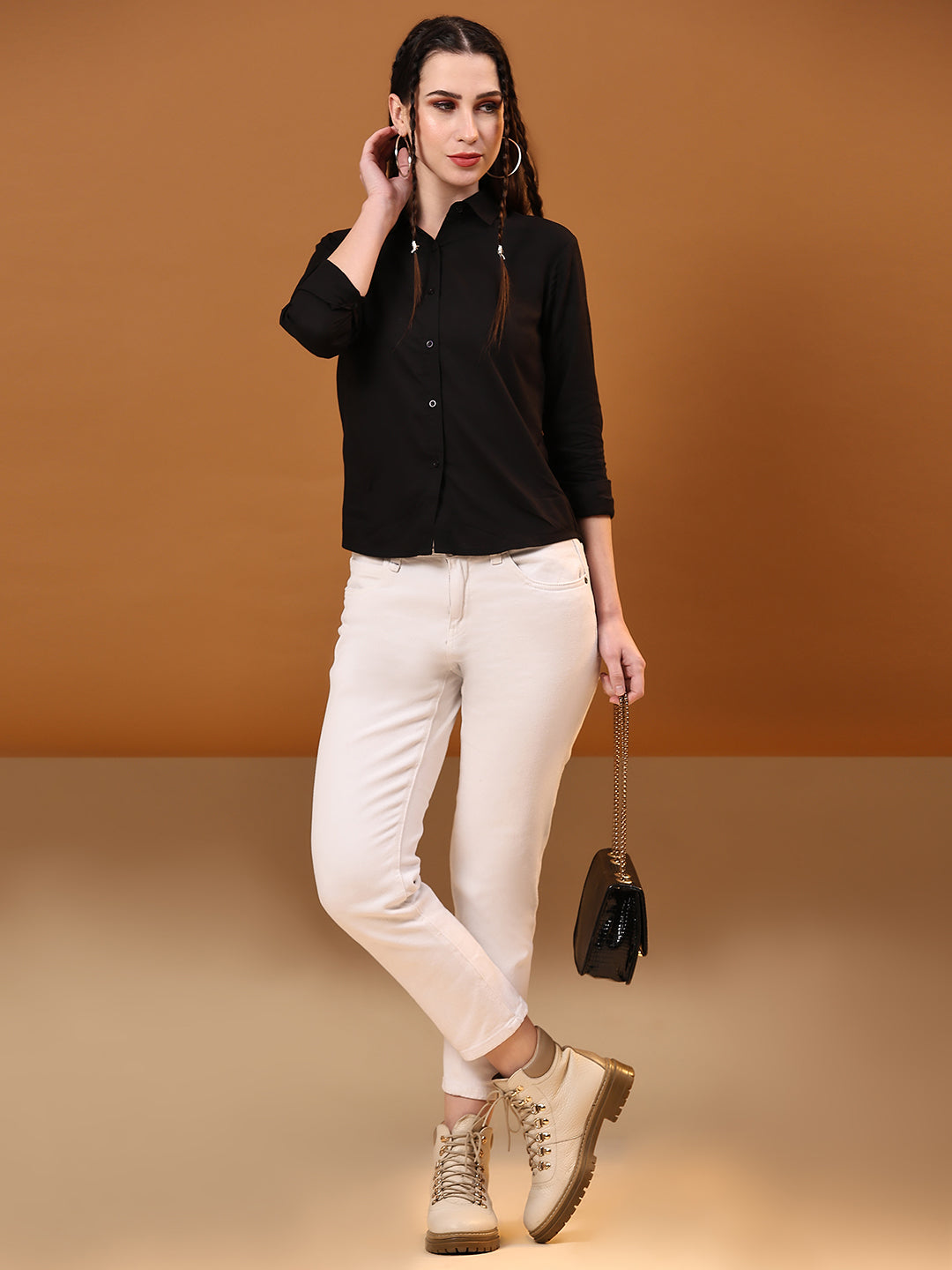 Black Tailored Fit Formal Solid Shirt