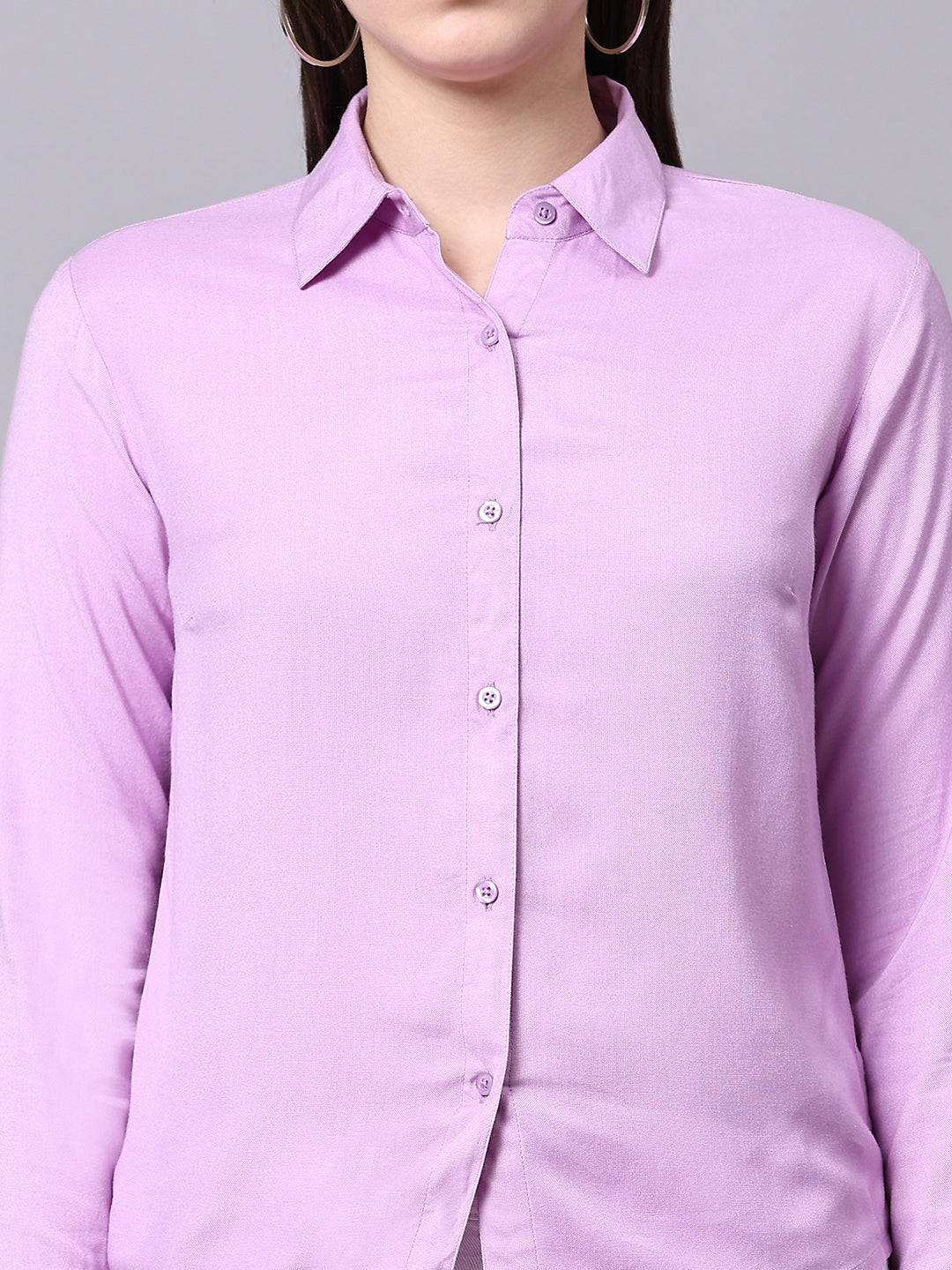 Purple Tailored Fit Formal Solid Shirt